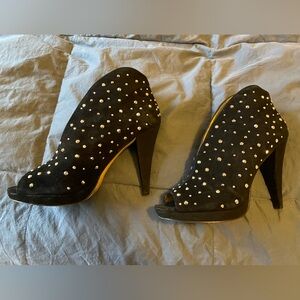 INC Black Heels with Rhinestones